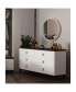 Carena Mirror, White & Brown Finish