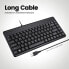 Фото #15 товара Perixx PERIBOARD-409 Mini Wired Keyboard - USB - US English Layout - Piano Black Finish - 315x147x20mm Dimension