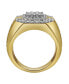 Фото #3 товара Golden Gloves Natural Certified Diamond 1.75 cttw Round Cut 14k Yellow Gold Statement Ring for Men