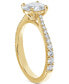 Diamond Oval-Cut Solitaire Tapered Pavé Engagement Ring (1-1/10 ct. t.w.) in 14k Gold