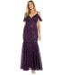Фото #1 товара Women's Sequin Lace Cold Shoulder Gown