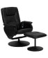 Massaging Multi-Position Recliner With Deep Side Pockets And Ottoman With Wrapped Base