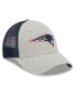 Фото #2 товара Men's Heather Gray/Navy New England Patriots Pop Trucker 9FORTY Adjustable Hat