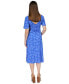 Фото #2 товара Платье женское Michael Kors с рисунком цветов V-образным вырезом и складками, средней длины