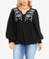 Фото #1 товара Plus Size Amahle Embroidered Cuff Sleeve Blouse