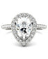 Moissanite Pear Halo Ring (2-5/8 ct. tw. Diamond Equivalent) in 14k White Gold