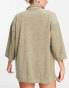 Фото #2 товара 4th & Reckless Kali oversized towelling beach shirt in sage