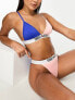 Фото #3 товара Tommy Jeans archive colourblock triangle bikini top in ultra blue and pink