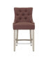 Фото #4 товара 24" Linen Fabric Tufted Buttons Upholstered Wingback Counter Stool