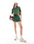 Фото #1 товара Stradivarius soft touch short co-ord in forest green