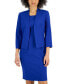 Crepe Open Front Jacket & Crewneck Sheath Dress Suit, Regular and Petite Sizes