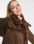 Фото #4 товара NA-KD bonded aviator jacket in brown