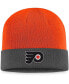 ფოტო #1 პროდუქტის Men's Charcoal and Orange Philadelphia Flyers Team Cuffed Knit Hat