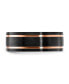 ფოტო #3 პროდუქტის Black Zirconium Brushed Rose IP-plated Wedding Band Ring