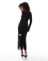 ONLY sheer lace maxi dress in black