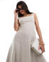 Фото #2 товара Abercrombie & Fitch column linen blend midi dress in white