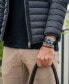 ფოტო #7 პროდუქტის Men's Swiss Automatic Sport Timer Black Leather Strap Watch 42mm