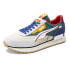 Фото #2 товара Puma Future Rider Nh Blue Lace Up Mens Beige, Blue, Green, Grey Sneakers Athlet
