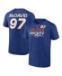 Фото #1 товара Men's Connor McDavid Royal Edmonton Oilers Authentic Pro Prime Name and Number T-shirt