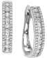 ფოტო #1 პროდუქტის Diamond Oval Hoop Earrings (1 ct. t.w.) in 14k White Gold