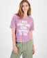 ფოტო #1 პროდუქტის Juniors' I Hope Something Good Happens To You Graphic T-Shirt