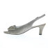 Фото #8 товара David Tate Spirit Womens Gray Canvas Hook & Loop Slingback Heels Shoes