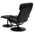 Фото #2 товара Contemporary Black Leather Recliner And Ottoman With Leather Wrapped Base