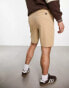 Hollister – Twill-Chino-Shorts in Khaki-Beige mit flacher Vorderseite, 9 Zoll Schrittlänge