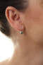 Romantic silver earrings with zircons hearts E0000557