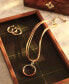 ფოტო #2 პროდუქტის Leather-Wrapped Ring Multi-Cord Pendant Necklace, 16" + 3" extender