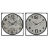 Фото #1 товара Настенное часы Home ESPRIT Белый Чёрный Металл Деревянный MDF 62 x 6 x 65 cm (2 штук)