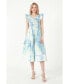 Фото #2 товара Women's Tie-dye Smocked Detail Midi Dress