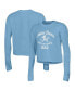 ფოტო #1 პროდუქტის Women's Blue Notre Dame Fighting Irish Boyfriend Cropped Long Sleeve T-shirt