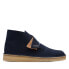 Фото #1 товара Clarks Desert Coal 26169997 Mens Blue Suede Lace Up Chukkas Boots