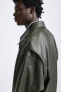 Фото #4 товара Куртка из кожи с карманами ZARA Trendy Brown