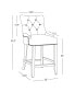 Фото #10 товара Барный стул с высокой спинкой WestinTrends 24" с покрытием из льна и пуговицами (набор из 2 шт)