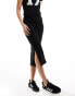 Фото #2 товара Pieces ribbed column midi skirt in black