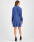 Фото #2 товара Women's Pleated-Skirt Open-Collar Long-Sleeve Dress