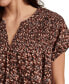 Фото #4 товара Women's Printed Smocked Short-Sleeve Top