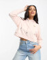 Фото #1 товара Night Addict cropped hoodie with pizza print in baby pink