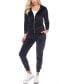 ფოტო #1 პროდუქტის Women's Velour Tracksuit Loungewear 2pc Set