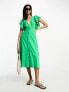 Фото #1 товара Vila flutter sleeve midi dress in green