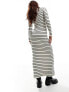 Фото #5 товара Stradivarius knitted maxi dress in stripe