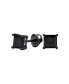 ფოტო #1 პროდუქტის 3CT Black On Black Square Princess Cut Cubic Zirconia Solitaire Stud Earrings For Women CZ Secure Screw Back Black Plated Sterling Silver