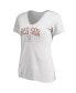 Women's White Boston Red Sox Floral Arched Logo V-Neck T-Shirt