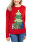 Karen Scott Women's Petite Embellished Midnight Presents Sweater Red Combo PL