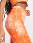 Фото #3 товара Daisy Street high waisted flare trousers in orange bandana co-ord