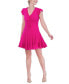 Women's Ruched Flutter-Sleeve V-Neck Dress