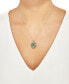ფოტო #2 პროდუქტის Jade (19mm) & Diamond Accent Heart 18" Pendant Necklace in 10k Gold