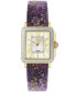 Women's Padova Swiss Quartz Floral Purple Leather Watch 30mm